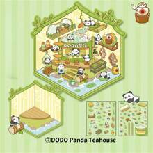 3D Miniature Scene Notebook Stickers, No-Cut Landscape Scene, Cross-Border 3D Stacking Hut Notebook Stickers, Pixel World Landscape Report, Internet Celebrity Landscape 3d Stacking Hut Game, Simulated Store Opening Game, No-Cut Material