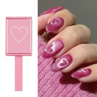 Imán de arte de uñas de ojo de gato rosa - Imanes cuadrados fuertes para esmalte de gel, herramientas de manicura libres de formaldehído, suministros para uñas, herramientas para uñas, herramientas de arte de uñas, de vuelta a la escuela, uñas, herramientas para uñas postizas