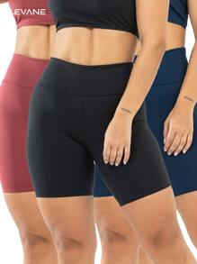 Kit 3 Short Fitness Legging Gym Women - Maroon - View 1