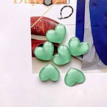 6pcs Glitter Colorful Heart Shaped Decorative Accessories, Clear Resin Components, For DIY, Jewelry, Hair Clips, Shoe Decorations Best Gifts Birthday