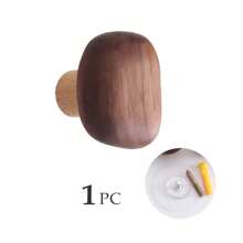 1/4pcs Set, Pebble Shape Wooden Hooks, Bathroom Clothes Hooks, Room Decoration Hooks, Wall Mounted Hooks - Multicolor - View 7