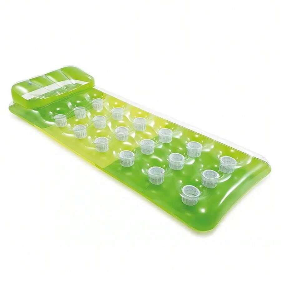 Colchão Bronzeador Inflável Caribe Porta Copos 58890 Intex - Verde - Visão 1
