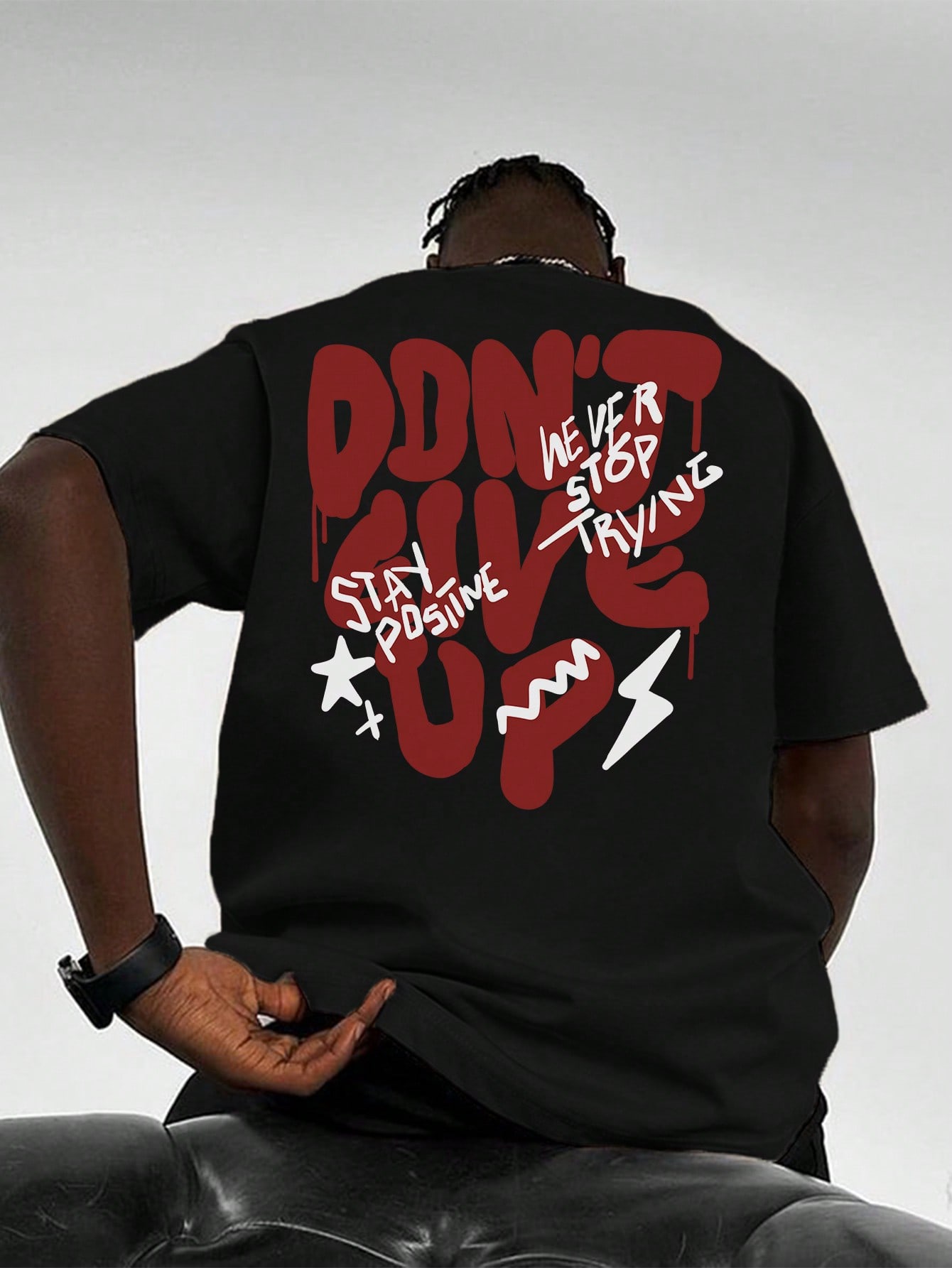 2025 Men's Casual Round Neck Letter Print Short Sleeve T-Shirt, Summer