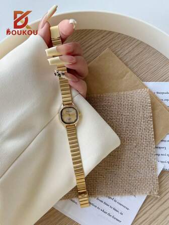 DOUKOU 1PC Women Classic Fashionable Elegant Minimalist Silver Bracelet Stainless Steel Exquisite Small Dial Adjustable Strap Arabic Numerals Quartz Watch Suitable For Daily Wear Holiday Nice Gifts For Female Friend Or Family Fit