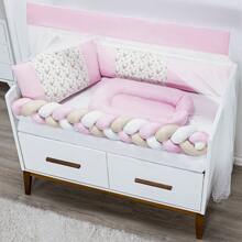 Baby Magic Island Kit Protetores Berço+ Ninho Bebê Casulo Menina Jardim Floral-7 peças