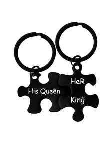 10/20/50/80pcs Puzzle Key Chain, Portable Custom Information, Custom Text/Logo, Christmas Holiday Gifts, Souvenirs, Friend, Couple Keychain, Bag Charms, Keychain Accessories, Cutie