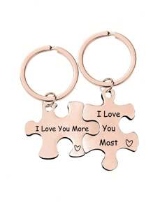 10/20/50/80pcs Puzzle Key Chain, Portable Custom Information, Custom Text/Logo, Christmas Holiday Gifts, Souvenirs, Friend, Couple Keychain, Bag Charms, Keychain Accessories, Cutie