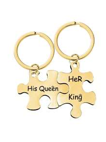 10/20/50/80pcs Puzzle Key Chain, Portable Custom Information, Custom Text/Logo, Christmas Holiday Gifts, Souvenirs, Friend, Couple Keychain, Bag Charms, Keychain Accessories, Cutie