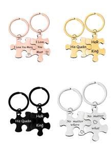 10/20/50/80pcs Puzzle Key Chain, Portable Custom Information, Custom Text/Logo, Christmas Holiday Gifts, Souvenirs, Friend, Couple Keychain, Bag Charms, Keychain Accessories, Cutie