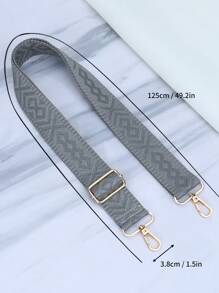 Adjustable Embroidered Strap Handbag, Shoulder Bag, Crossbody Bag, Winter Gift (Women) - Grey - View 5