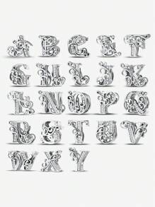 1 件时尚 A-Z 26 个字母串珠饰品适合女士手链手镯 DIY 珠宝制作周年纪念礼物精美女士珠宝 - 字母串珠 - 查看 4