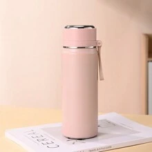 1pc 500ml/16.9oz Bullet-Shaped Insulated Tumbler With Strap, Stainless Steel Travel Mug With Rope Handle, High Aesthetic For Men, Women, Students & Couples, Outdoor Use Water Bottle Back To School Back To School - Multicolor - View 13
