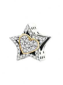 1 pièce à la mode Charm en pierre d'énergie magique scintillante en forme d'horloge, de ballon, de chat, de chien, d'étoile, de famille, d'amour, convient pour la fabrication de bracelets, de bracelets, de bijoux et pour assortir les tenues quotidiennes des femmes et des filles