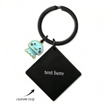 Aangepaste tekst vierkante sleutelhangers roestvrij staal gepersonaliseerde laser gegraveerde letters tag sleutelhanger sieraden geschenken