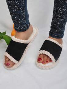 Pantoufles d'intérieur à orteils ouverts confortables et à la mode pour femmes, toutes saisons, compatibles pour couples