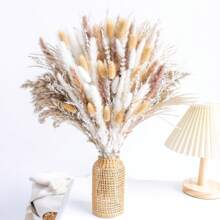 Outdoor Garden  Decoration 222/181/152/96 PCS Reed Dried Grass Dried Flowers ,Dried Pampas Grass Decor, Including Pampas Floral, , Luxury Dried Pampas Grass Bouquet For Boho Decor Wedding, Home Decoration, Winter Warm Decor