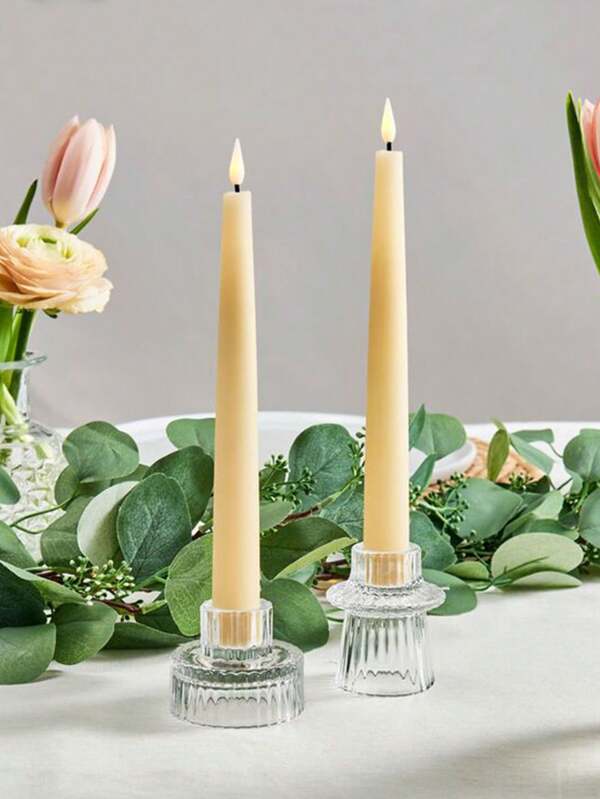 1 Pieza/1 Set Portavelas de Vidrio, Exquisito Portavelas de Vidrio Multicolor, Se Puede Usar Hacia Arriba y Hacia Abajo, Portavelas Romántico Europeo para el Día de San Valentín, Adecuado para Cena a la Luz de las Velas, Aniversario de Boda, Aniversario, Fiesta de Cumpleaños, Fiesta de Vacaciones