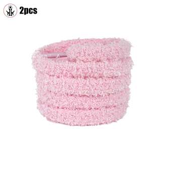 1双纯色双层蓬松鞋带，1厘米宽，适用于休闲鞋、运动鞋、篮球鞋、滑板鞋