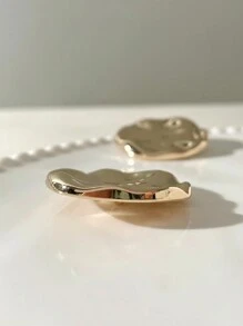 5 piezas Estilo Europeo y Americano de Botones de Metal de Aleación de Alta Gama Simples, Asimétricos, Arrugados y de Superficie Suave para Trajes, Suéteres, Vestidos, Camisas, Chaquetas, Uso Versátil Diario - Dorado - Ver 6