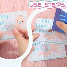 24 件婴儿沐浴刮刮卡游戏趣味抽奖卡婴儿沐浴派对游戏装饰品可爱的婴儿沐浴活动和男孩女孩创意（裸色） - 彩色 - 查看 5