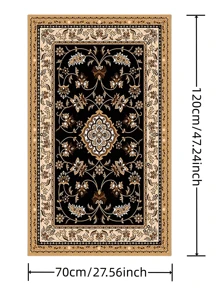 1pc Rectangular Crystal Velvet Carpet, Arabic , Indoor Decorative Rug, Multi-Size Multi-Purpose, Traditional Design, Suitable For Indoor Use - Multicolor - View 3