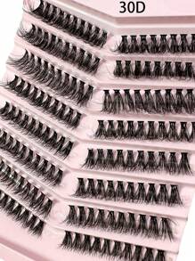 30D/40D/50D/60D/80D/100D 睫毛簇 160 片睫毛延长 D 卷曲簇睫毛单根睫毛自然外观 5D 蓬松睫毛延长纤细睫毛延长 DIY 在家 - D - 查看 7