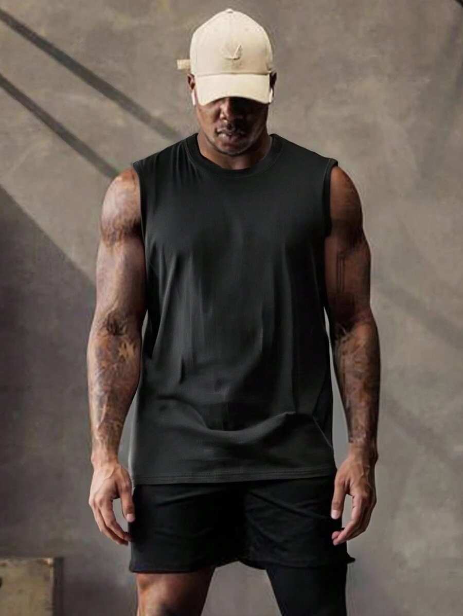 男士圆领修身运动健身窄肩户外夏季上衣