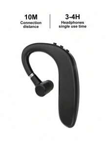 无线单耳机蓝牙耳机，挂耳式商务耳机，电池续航时间长 - 黑色 - 查看 1