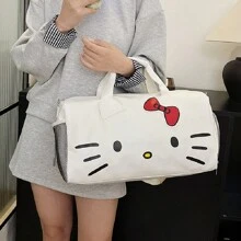 Sanrio Hello Kitty Sanrio Large Capacity Leather Handbag Anime Decorate Accessories Kitty Cat Shoulder Bag Storage Toys Tote Bags For Travel Gift Back To School
