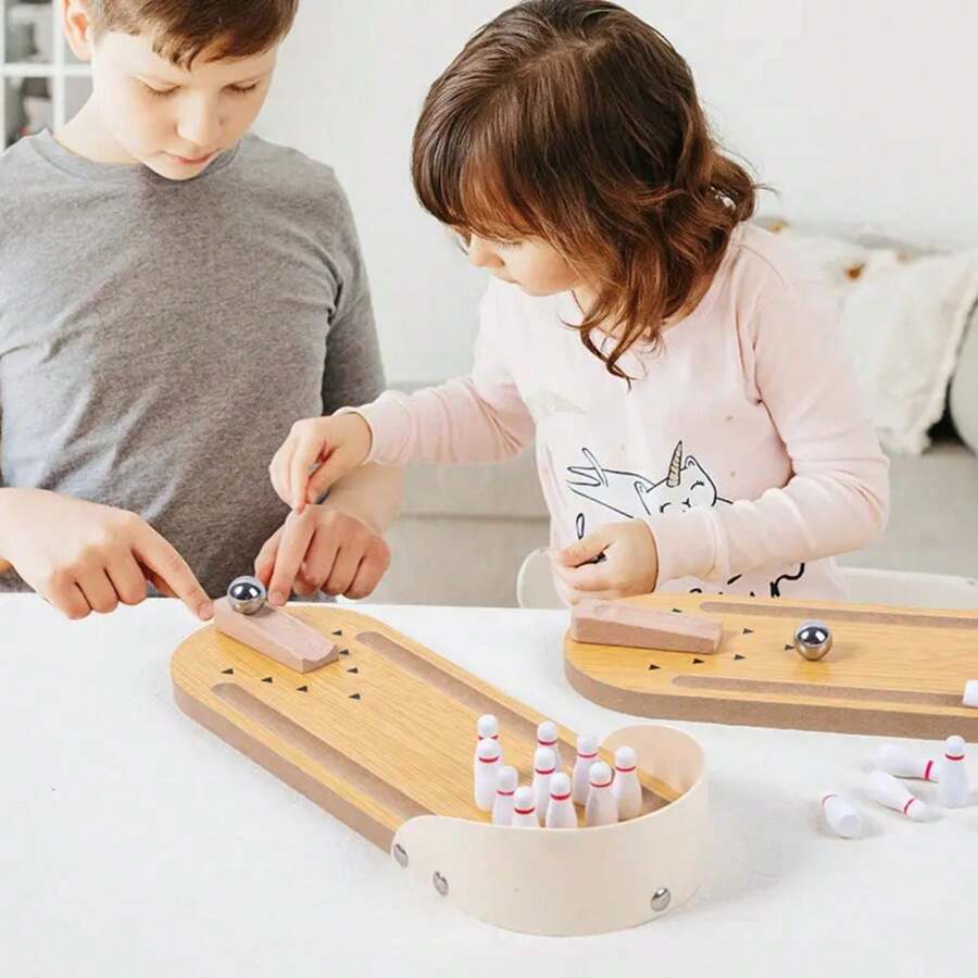 Mini Portable Board Game Creative Wooden Toy - 米色 - 查看 1