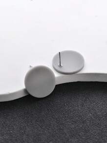 1 Pair Acrylic Frosted Geometric Earrings For Women, High-End Party/Festival Stud Earrings - Round - View 13