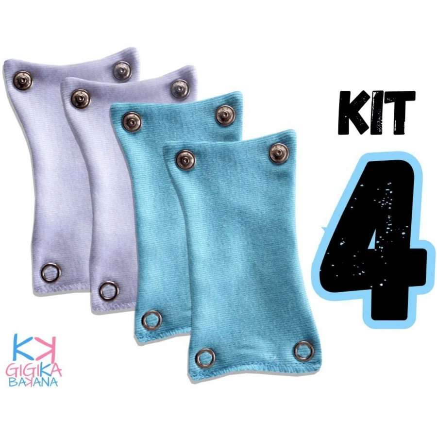Kit 4 Extensores de Body de Bebê Cores 100% Algodão Prolongador Alongador de Bodie