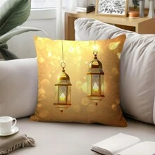 1 Pc Ramadan Lantern Print Decorative Throw Pillow Cover, 45*45cm