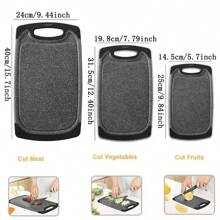 1/3buc, Set Placi de Tocat Cu Manere, Tabla Pentru Tocat Carne, Legume, Fructe, Branza, Placi de Taiat Plastic Pentru Bucatarie, Cadouri Personalizate Pentru Femei Barbati Aniversare Craciun Cadouri unice Pentru Mama Tata Prieten Cadou pentru o Zi Speciala - Multicolor - Vizualizare 3