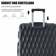 Sweiko Sweiko Mala rígida, mala com rodinhas, mala de viagem, bagagem de mão 4 rodas, material ABS, trava alfandegária TSA, 36 * 23 * 56, preta