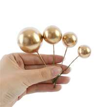 32Pcs Colorful Beads Cake Picks Decoration Pearl Balls Cake Insert Cupcake Topper Wedding Birthday Holiday Party Supplies - Multicolor - View 5