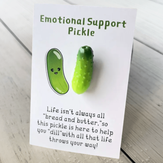 1张趣味口袋拥抱树脂卡通泡菜卡片 - 情感支持，温暖的拥抱鼓励，送给家人和朋友的生日节日礼物，附有振奋人心的信息 - 独特、古怪、温馨的表达关怀的方式