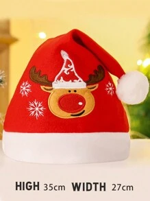 1pc Customized Christmas Hat, Personalized Holiday Cap,Forest Tones - Red+White - View 13