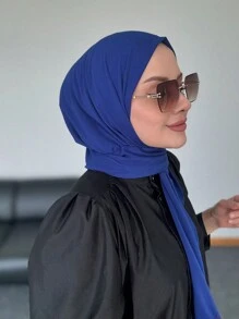 1pc Instant Hijabs For Women, Convenient Button Fastened Slip-Resistant Headscarves - Multicolor - View 4