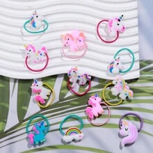 20pcs Unicorn Hair Ties Unicorn Themed Party Favors Unicorn Gift Bags Random Color,Christmas - Multicolor - View 5