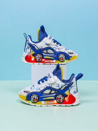 时尚 LED 发光皮革透气运动鞋，适合男孩和女孩 - 休闲、减震、四季防滑户外跑步和步行鞋