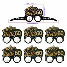 6pcs/Set Gold & Black Birthday Party Glasses For 18th/20th/21st/30th/40th/50th/60th/70th Birthday Photo Props, Suitable For Birthday Parties, Anniversary Celebrations, And Gatherings