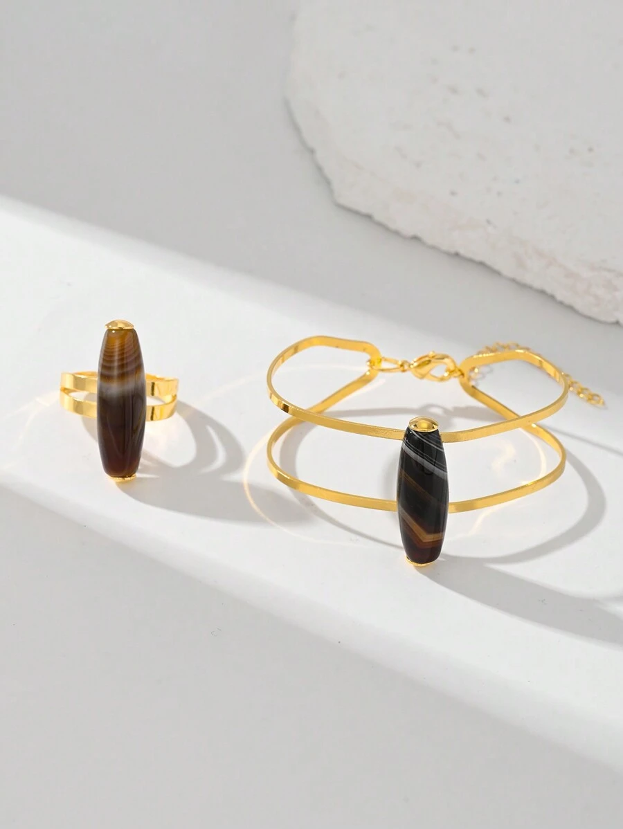 مجموعة جديدة من أساور النساء والخواتم والمجوهرات بطراز بوهيمي وسلسلة سحق، مناسبة للارتداء اليومي وهدايا العطلات