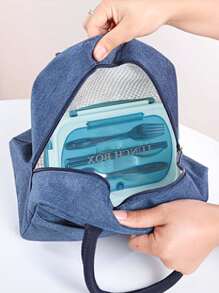 3pcs Adult Containers Set, Multi-Color With Lids And Cutlery, Plastic PP Airtight Storage Containers, Comes With Covered Breakfast Oatmeal Cup And Insulated Lunch Bag, Suitable For Picnic, Camping, Office, School, Commute, Travel, Kitchen - Multicolor - View 5