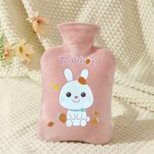 1 个 2000 毫升可爱毛绒热水袋，PVC 内衬，便携式加热垫，用于保持手/脚温暖，快速保温，适用于颈部、背部、肩部、腿部和月经来潮，可清洗和重复使用，是户外、办公室、学校、家庭的理想选择 - 彩色 - 查看 3