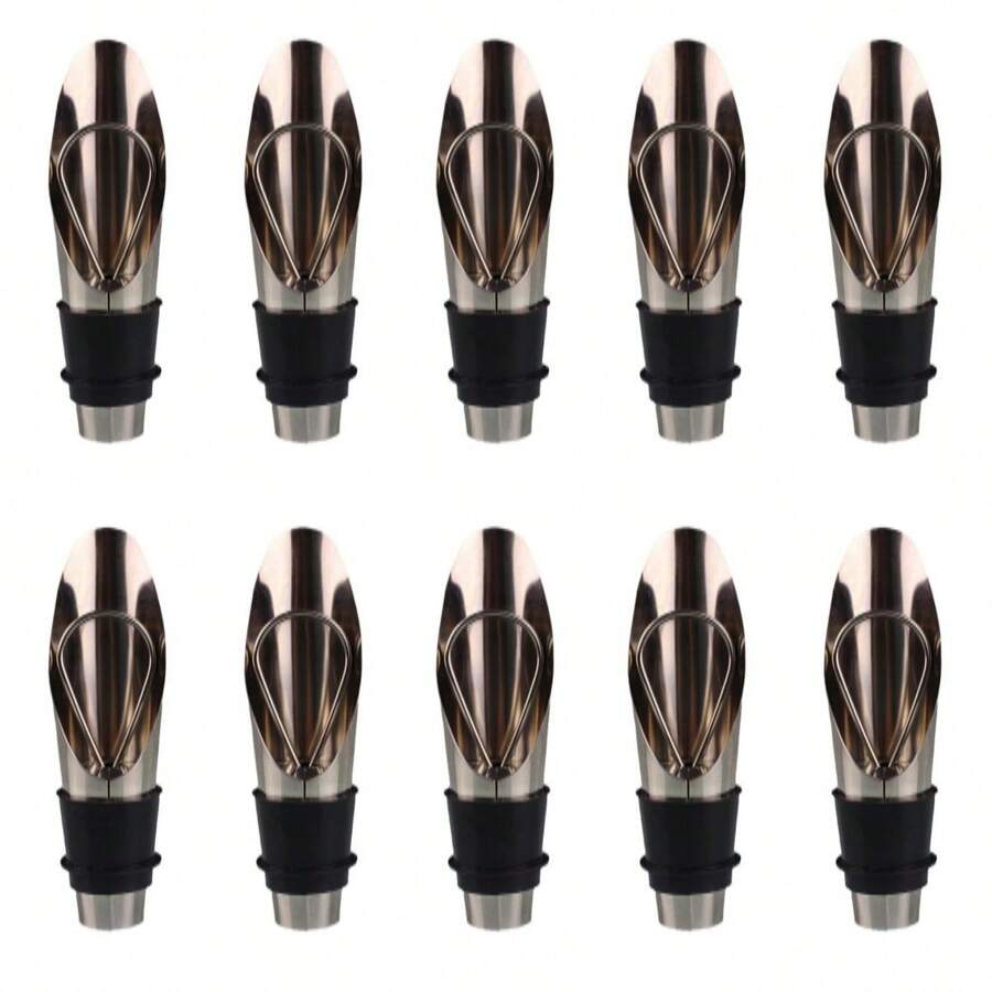 10 件装葡萄酒/红酒倒酒器，多功能二合一葡萄酒塞和倒酒器，情人节礼物 - 彩色 - 查看 1