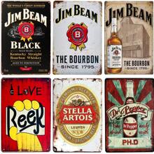 1pc, Drink Whiskey Beer Metal Tin Sign (8''x12''/20cm*30cm),Vintage Metal Tin Plaque Beer Art Posters Restaurant Home Bars Garage Cafe Pub Man Cave Home Wall Decor Best Gifts Birthday Graduation