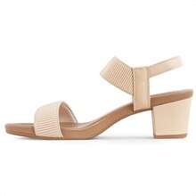 ORIGINAL Women's Usaflex Block Heel Elastic Sandal With INVOICE And WARRANTY - CREME / BEGE - 查看 5