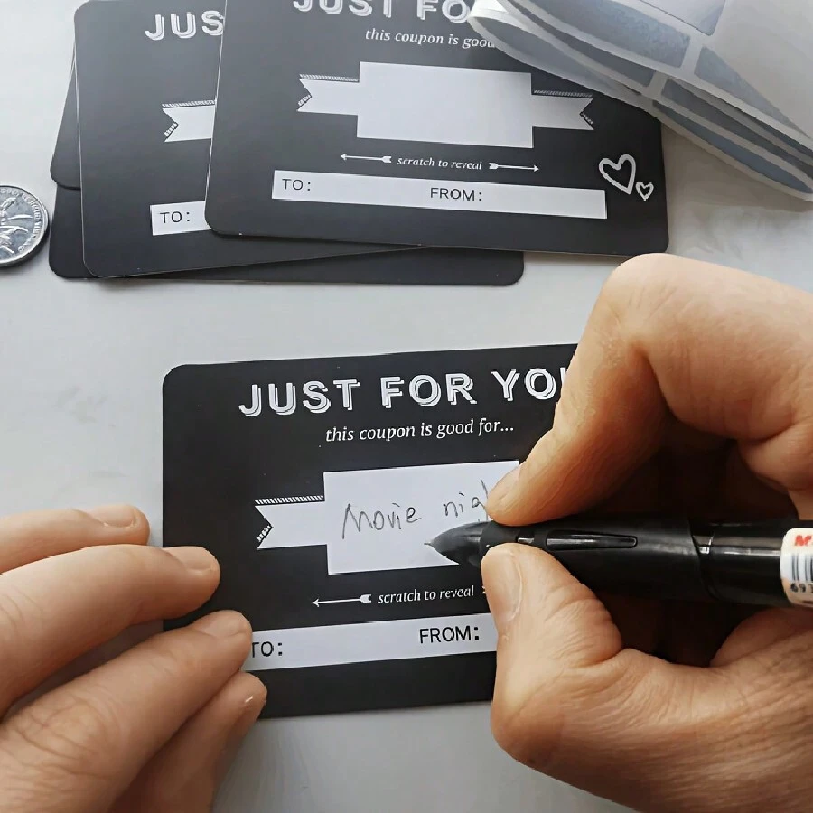 10pcs Scratch-Off Cards Birthday Gift Love Coupons Anniversary Gift For Her Date Night Cards Valentine's Day Tickets Love Note