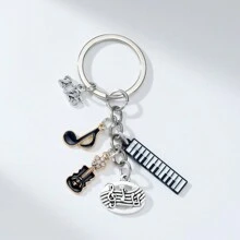 1 Pc Musical Instrument Keychain, 2025 Keyboard Guitar Clef Piano Keychain, Piano Teacher Keychain, Couples DIY Accessory Car Accessories Bag Charm Backpack For School - Multicolor - View 1